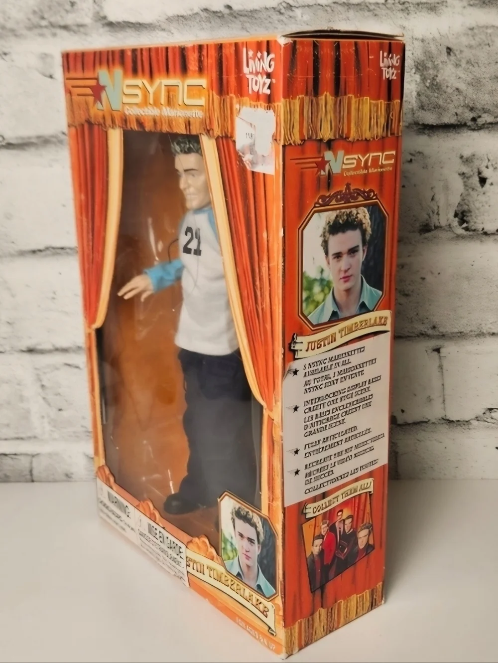 NSYNC Justin Timberlake Marionette Doll 2000 Living Toyz NIB